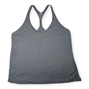 Lululemon Athletica Pinstripe Gray Racerback Tank Top Lightweight Activewear